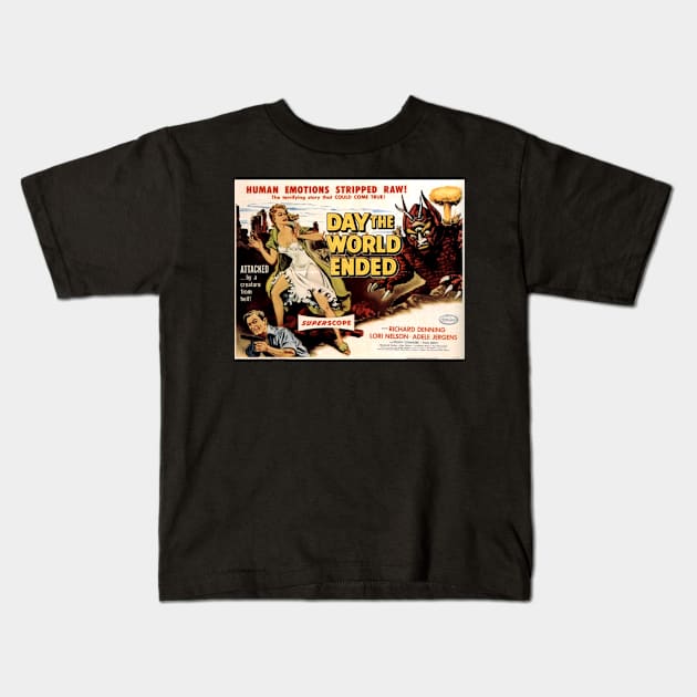 Classic Sci-Fi Lobby Card - Day the World Ended Kids T-Shirt by Starbase79